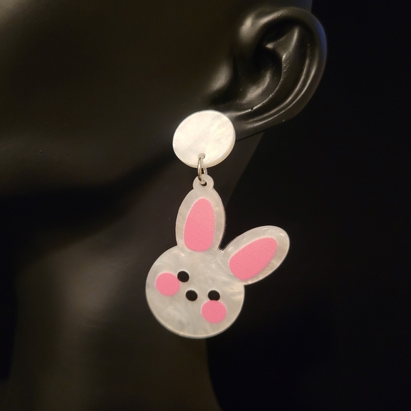 2/$20 Resin Bunny Earrings - Picture 3 of 4